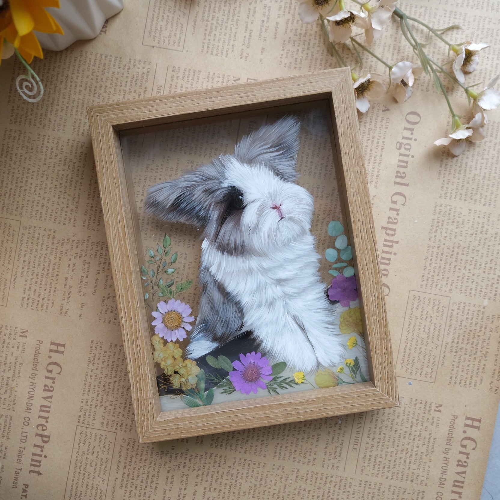 Personalized Hand-Painted Dog Cat Portrait | Custom Glass Oil Painting Frame