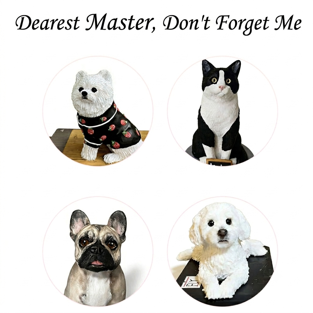 Personalized Pet Loss Memorial Gift - Custom Dog & Cat Figurine from Photo - Handmade Polymer Clay Sculpture