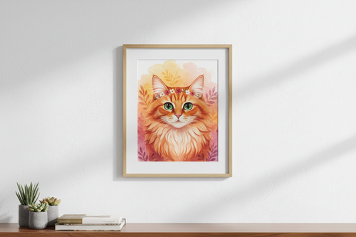 定制猫咪肖像画展示
