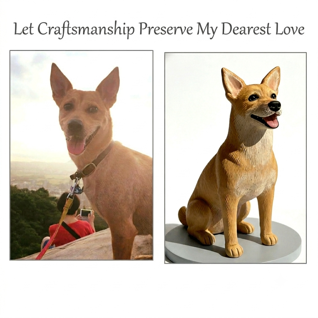 Personalized Pet Loss Memorial Gift - Custom Dog & Cat Figurine from Photo - Handmade Polymer Clay Sculpture